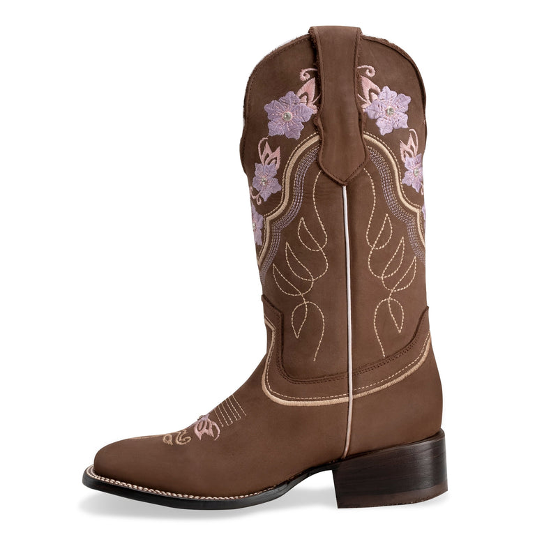 Load image into Gallery viewer, COMBO Jazmin Premium Women&#39;s Cowboy Boots,  Embroidered Red flowers cowgirls Boots: Square Toe Western Boots
