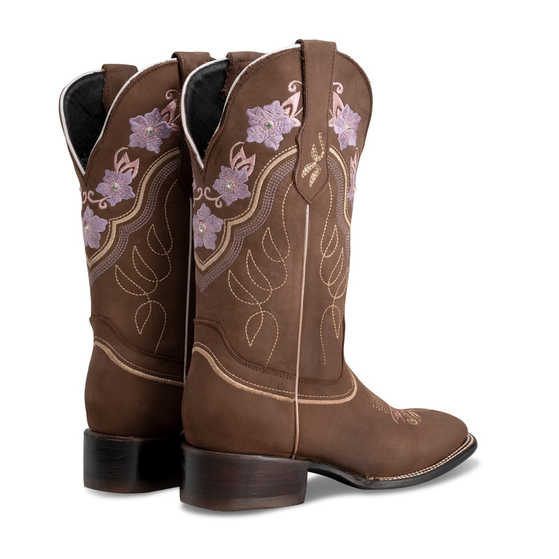 Load image into Gallery viewer, COMBO Jazmin Premium Women&#39;s Cowboy Boots,  Embroidered Red flowers cowgirls Boots: Square Toe Western Boots
