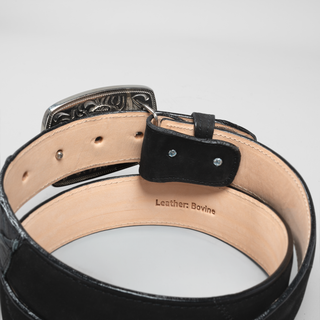 Men's Pirarucu Monster Fish Round Toe Cowboy Boots and Belt Combo