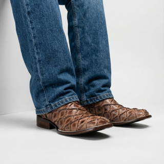 Men's Pirarucu Monster Fish Square Toe Cowboy Boots