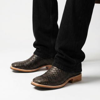 Men's Python Square Toe Ankle Boot