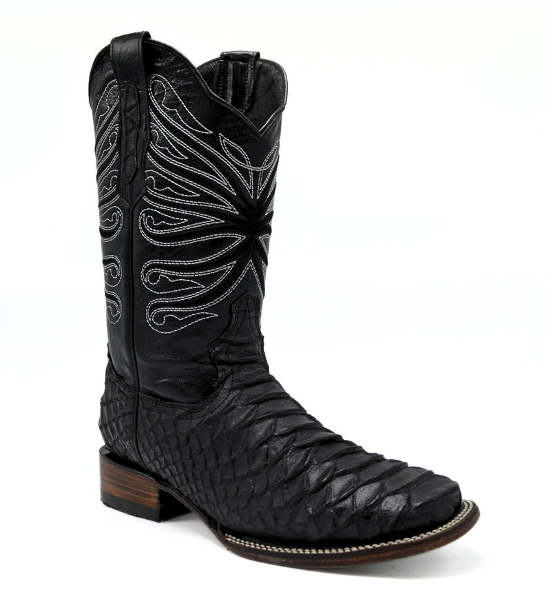 Load image into Gallery viewer, RC Viper Black Print Men&#39;s Western Boots: Square Toe Cowboy &amp; Rodeo Boots in Genuine Leather
