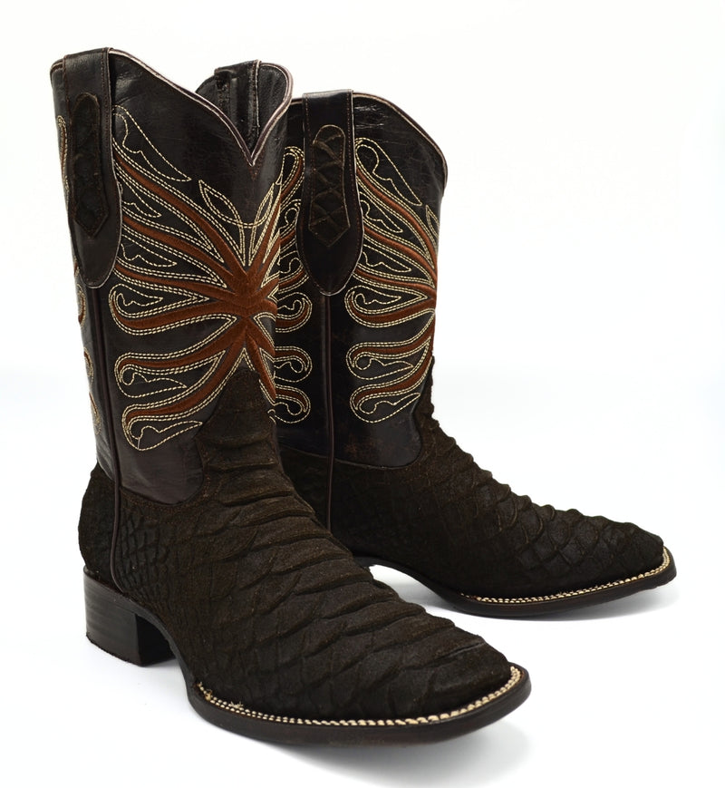 Load image into Gallery viewer, RC Viper Brown Print Men&#39;s Western Boots: Square Toe Cowboy &amp; Rodeo Boots in Genuine Leather
