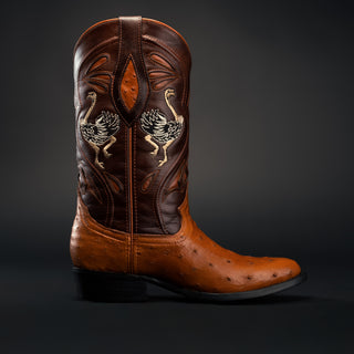 Men's Ostrich Original Exotic J Toe Cowboy Boot