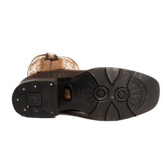 Joe Boots 512 Brown Combo Men's Western Boots: Square Toe Cowboy & Rodeo Boots with Genuine Leather Belt and Phone Case