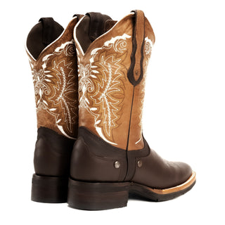 Joe Boots 512 Brown Combo Men's Western Boots: Square Toe Cowboy & Rodeo Boots with Genuine Leather Belt and Phone Case