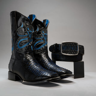 Midnight boot and belt combo