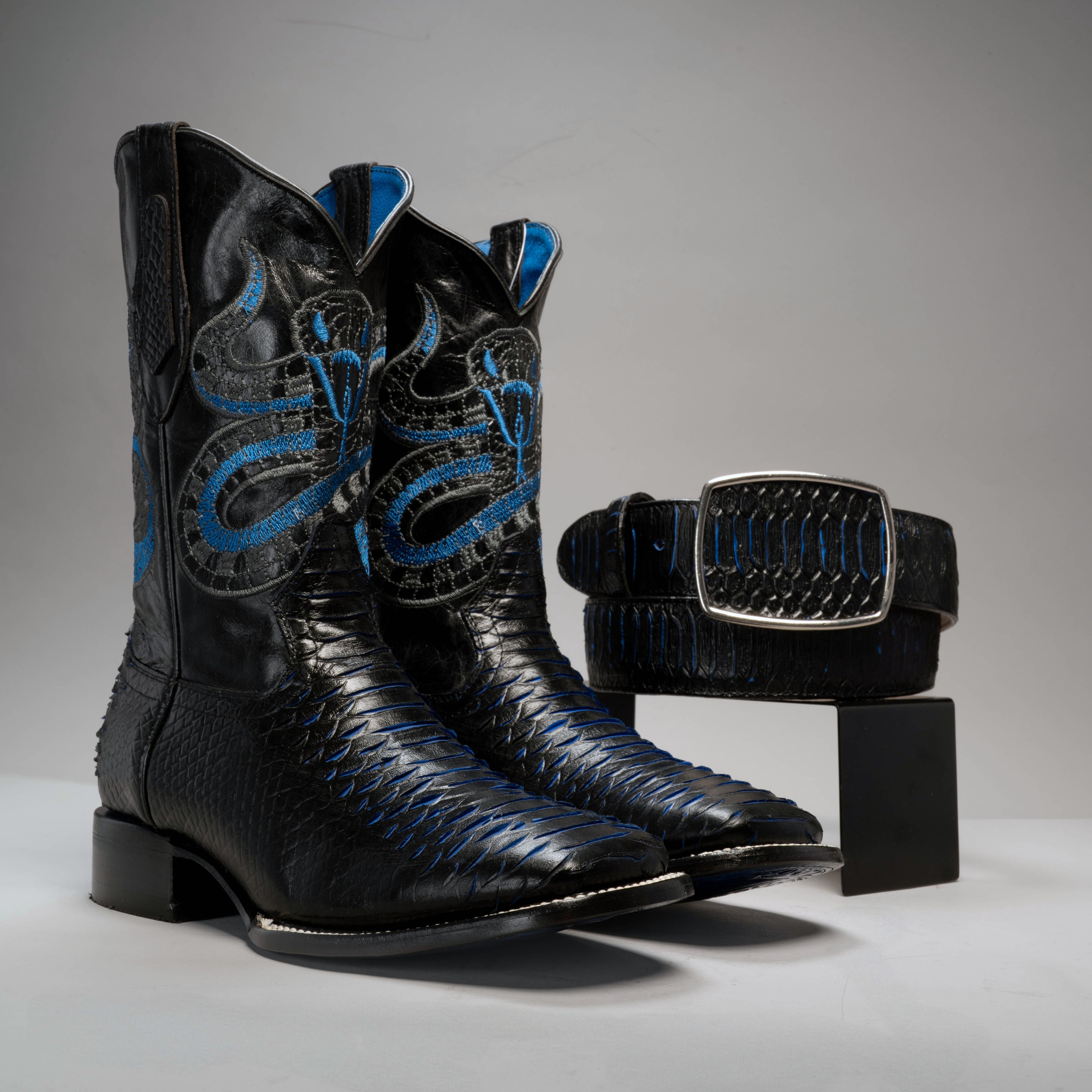 Multi Colored Python Boots Men's VIPER Python Square Toe Cowboy Boots and Belt Combo – Joe Boots