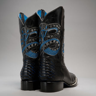 Men's VIPER Python Square Toe Cowboy Boots and Belt Combo