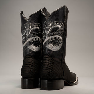 Men's VIPER Python Square Toe Cowboy Boots and Belt Combo