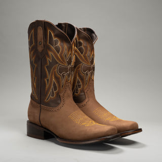 Men's 588 Leather Square Toe Cowboy Boots Combo