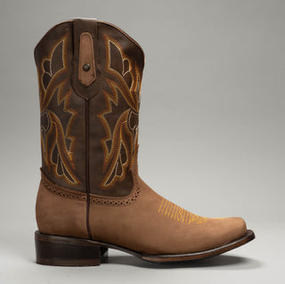 Men's 588 Leather Square Toe Cowboy Boots Combo