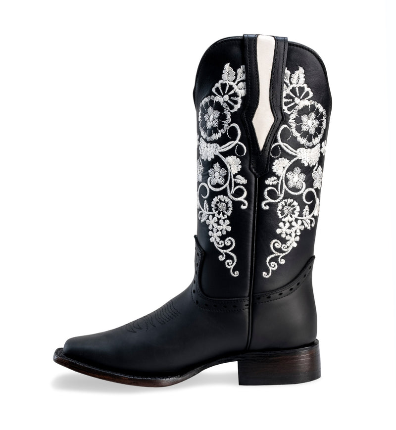 Load image into Gallery viewer, Combo 15-01 Black Premium Women&#39;s Cowboy Embroidered Boots: Square Toe Western Boot
