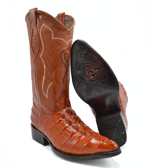 JB904 Cognac Men's Western Boots: J Toe Cowboy  boots in Genuine Leather