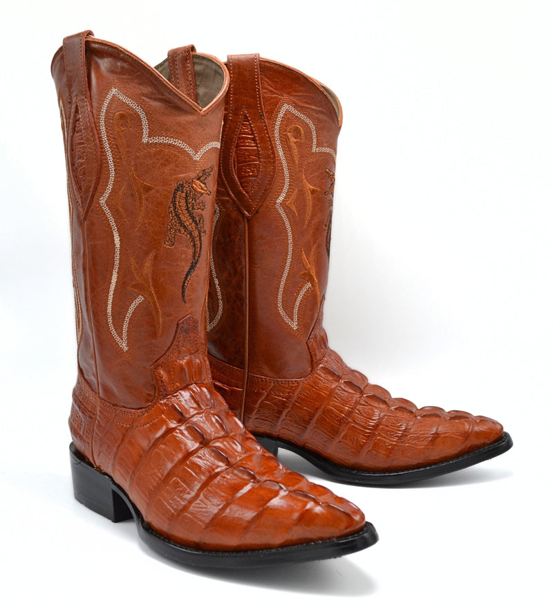 Load image into Gallery viewer, JB904 Cognac Men&#39;s Western Boots: J Toe Cowboy  boots in Genuine Leather
