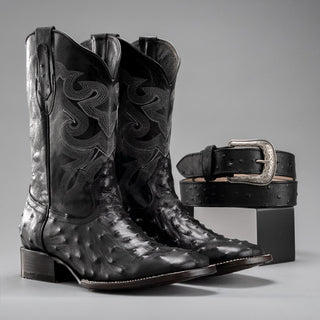 Black boot and belt combo