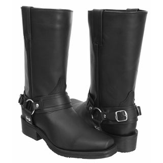 Men's Motorcycle Biker Square Toe Boots