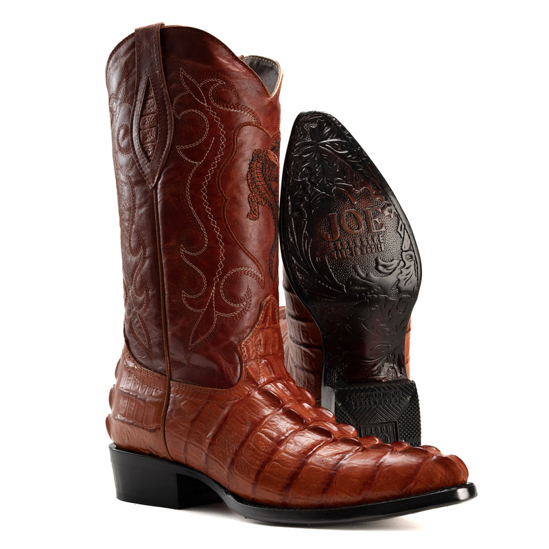 Load image into Gallery viewer, JB904 Cognac Men&#39;s Western Boots: J Toe Cowboy  boots in Genuine Leather
