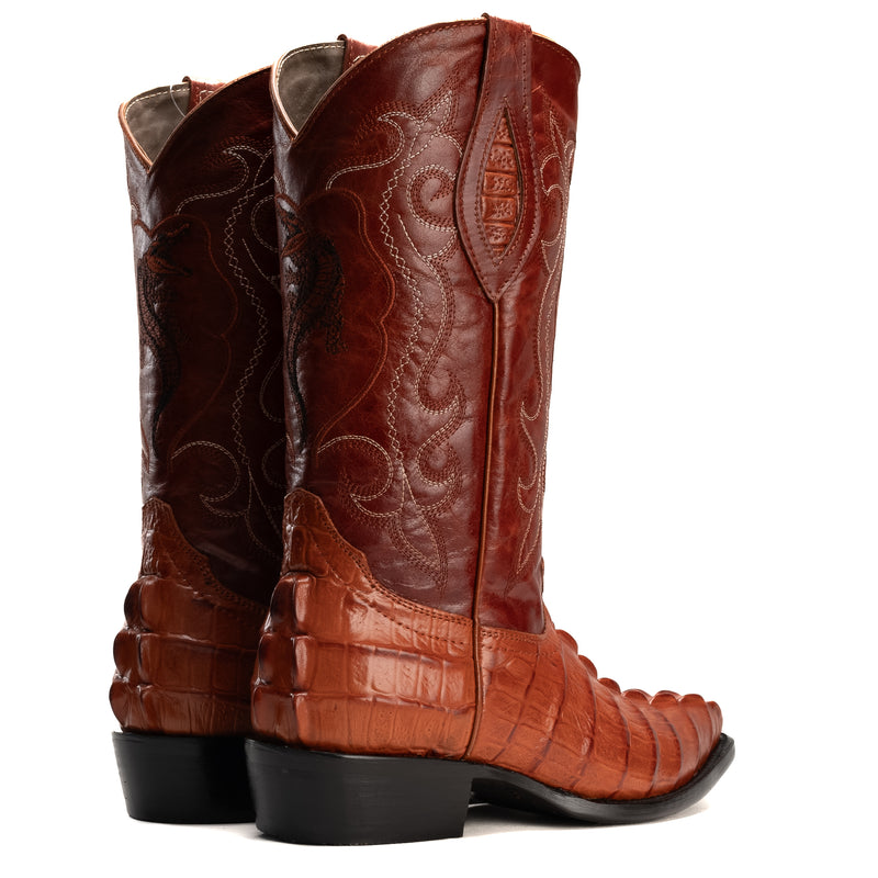 Load image into Gallery viewer, JB904 Cognac Men&#39;s Western Boots: J Toe Cowboy  boots in Genuine Leather
