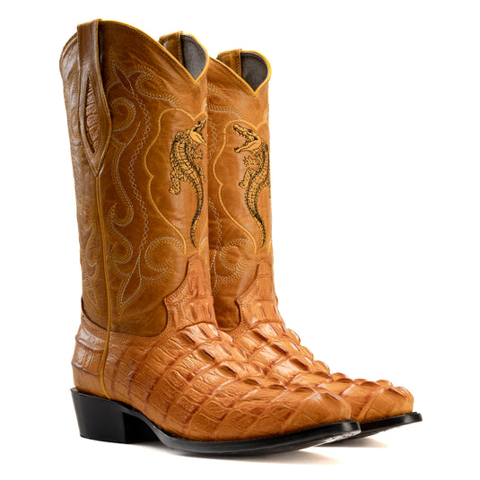 JB904 Buttercup Men's Western Boots: J Toe Cowboy boots Caiman Print Leather