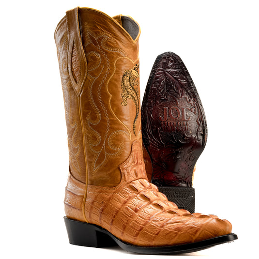 JB904 Buttercup Men's Western Boots: J Toe Cowboy boots Caiman Print Leather