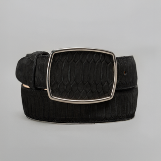 Men's Viper Python Tribute Leather Metal Buckle Cowboy Belt