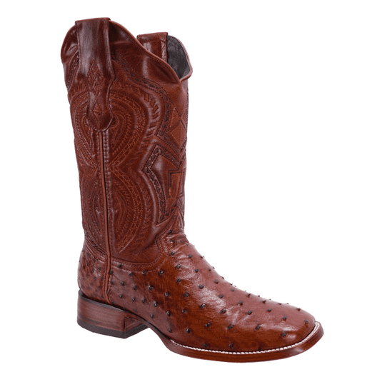 JB703 Square Toe Rodeo Boot Ostrich Original Leather Chedron
