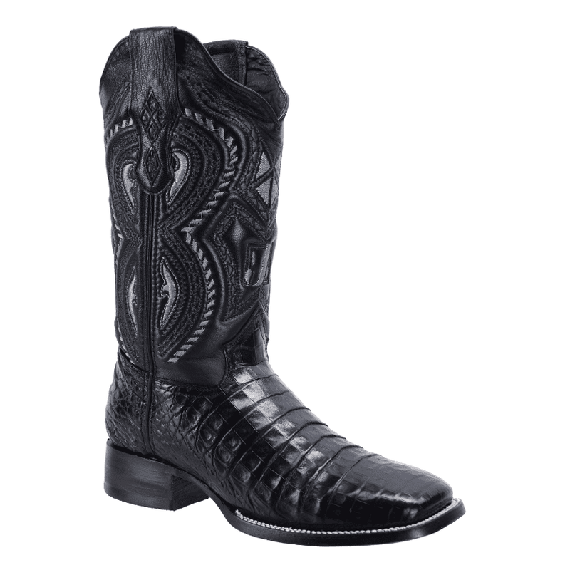 Load image into Gallery viewer, JB706 Square Toe Rodeo Boot Caiman Original Leather Black

