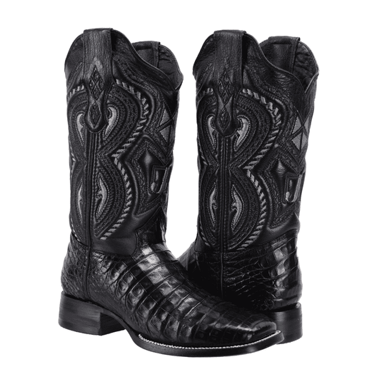 JB706 Square Toe Rodeo Boot Caiman Original Leather Black