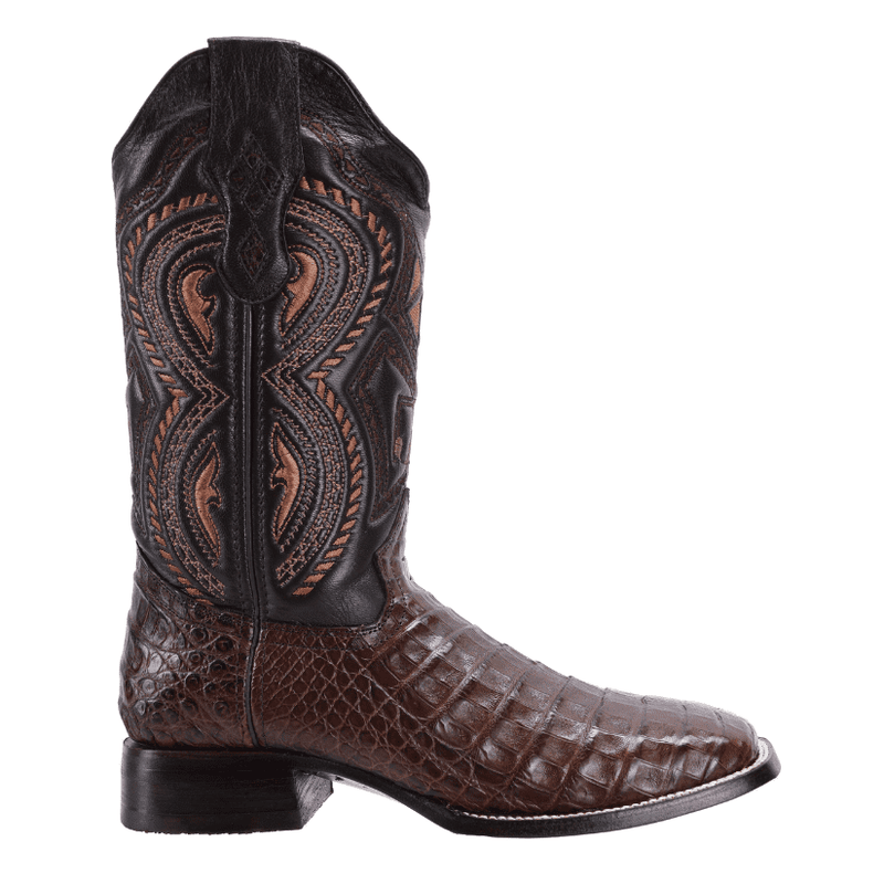 Load image into Gallery viewer, JB706 Square Toe Rodeo Boot Caiman Original Leather Brown
