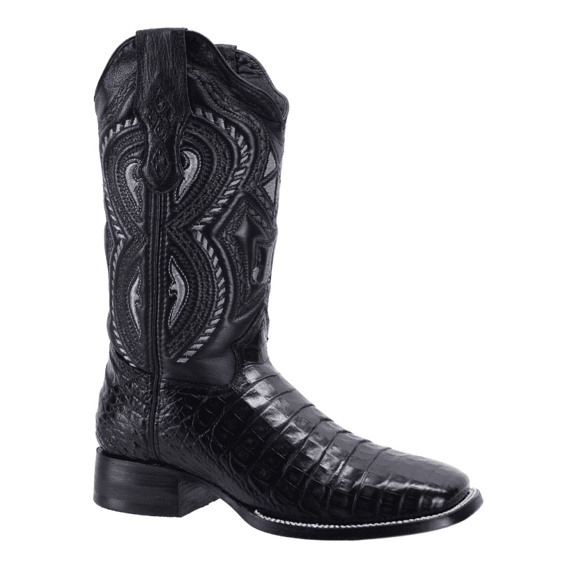 JB706 Original Men's Caiman Black Western Boots, Square Toe Cowboy JB706 Original Men's Caiman Black Western Boots, Square Toe Cowboy