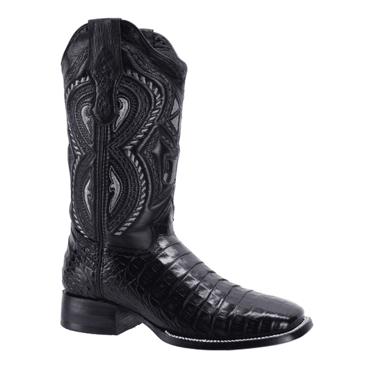 JB706 Square Toe Rodeo Boot Caiman Original Leather Black