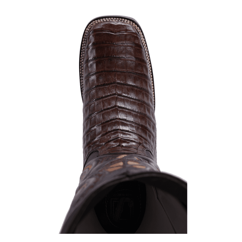Load image into Gallery viewer, JB706 Square Toe Rodeo Boot Caiman Original Leather Brown
