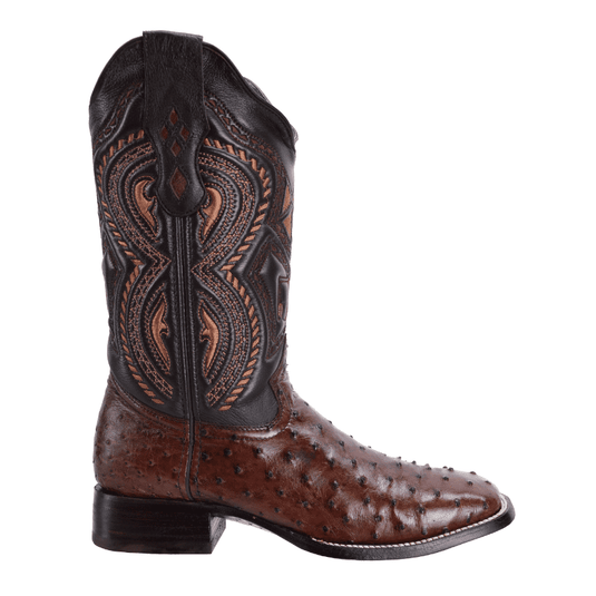 JB703 Square Toe Rodeo Boot Ostrich Original Leather Brown