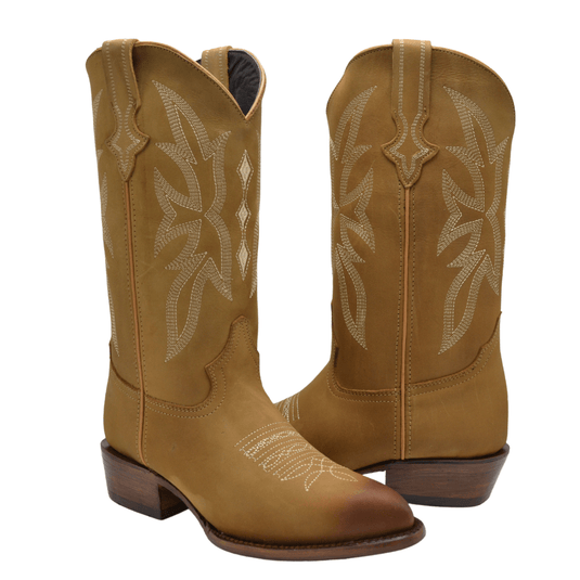 Joe Boots 600C Tan Men's Western Boots: J Toe Cowboy boots in Genuine PRIME Leather