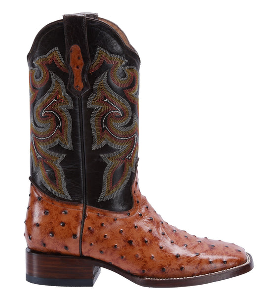 BD701 Cognac Men's Western Boots: Square Toe Cowboy & Rodeo Boots in Genuine Leather Belt BD01
