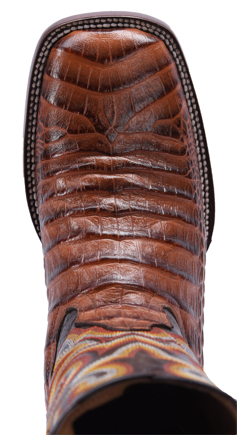 Load image into Gallery viewer, BD704 Rodeo Boot Caiman Print Leather Chedron
