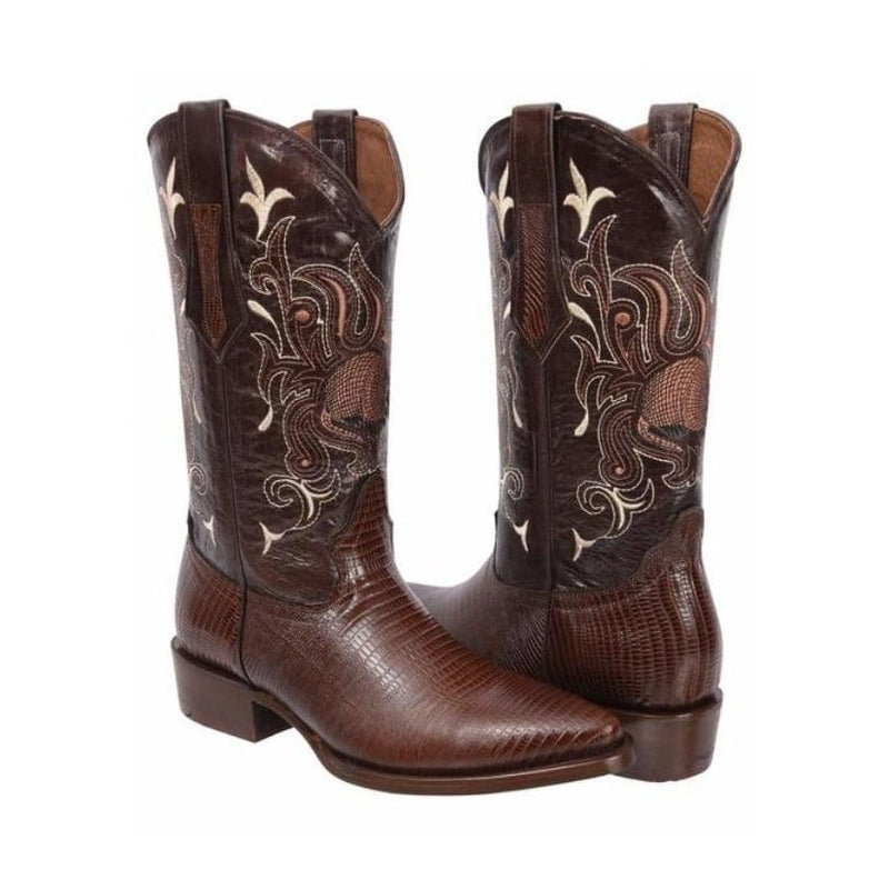 Load image into Gallery viewer, Joe boots 913 Tan Men&#39;s Western Boots: J Toe Cowboy boots in Lizard tribute Leather
