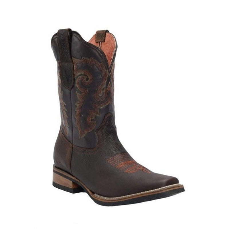 Load image into Gallery viewer, VE-517 Brown Men&#39;s Western Boots: Square Toe Cowboy &amp; Rodeo Boots in Genuine Leather
