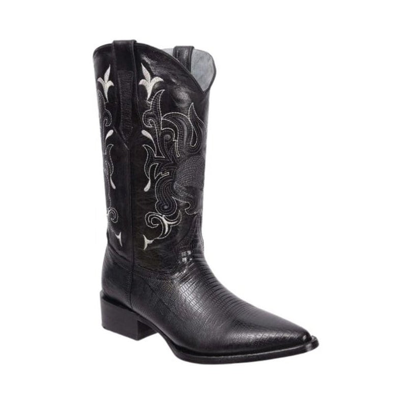 Load image into Gallery viewer, Joe boots 913 Black Men&#39;s Western Boots: J Toe Cowboy boots in Lizard tribute Leather
