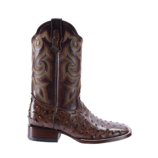 JB701 Brown Men's Western Boots: Square Toe Cowboy & Rodeo Boots in Genuine Leather