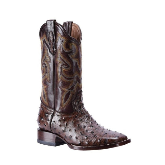 JB701 Brown Men's Western Boots: Square Toe Cowboy & Rodeo Boots in Genuine Leather