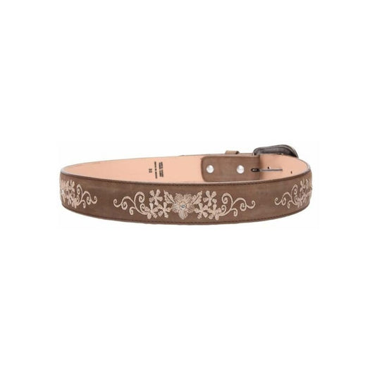 JB1501-Brown belt with flowers