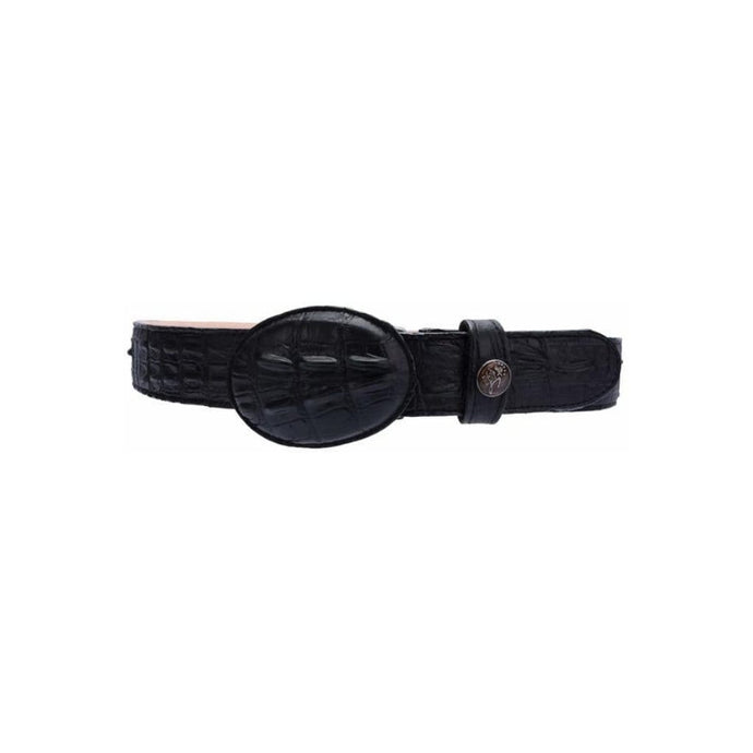 004 Black Coco Print Leather  Cowboy Belt