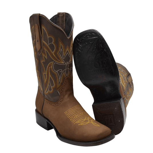 Joe boots 588 Combo Men's Western Boots: Square Toe Cowboy & Rodeo Boots in Genuine Leather Belt CB22
