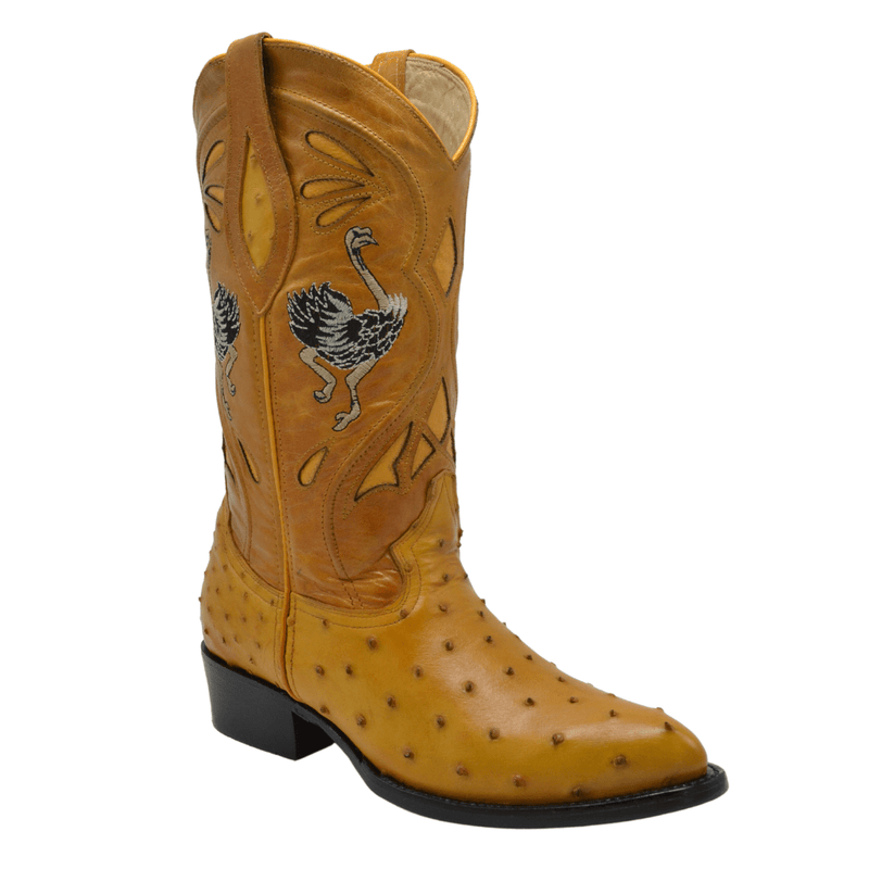 Load image into Gallery viewer, JB903 J Toe Original Ostrich Cowboy Boots Mantequilla
