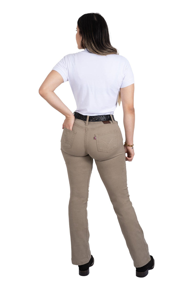 Load image into Gallery viewer, LV Women Khaki Classic Bootcut Premium Jeans
