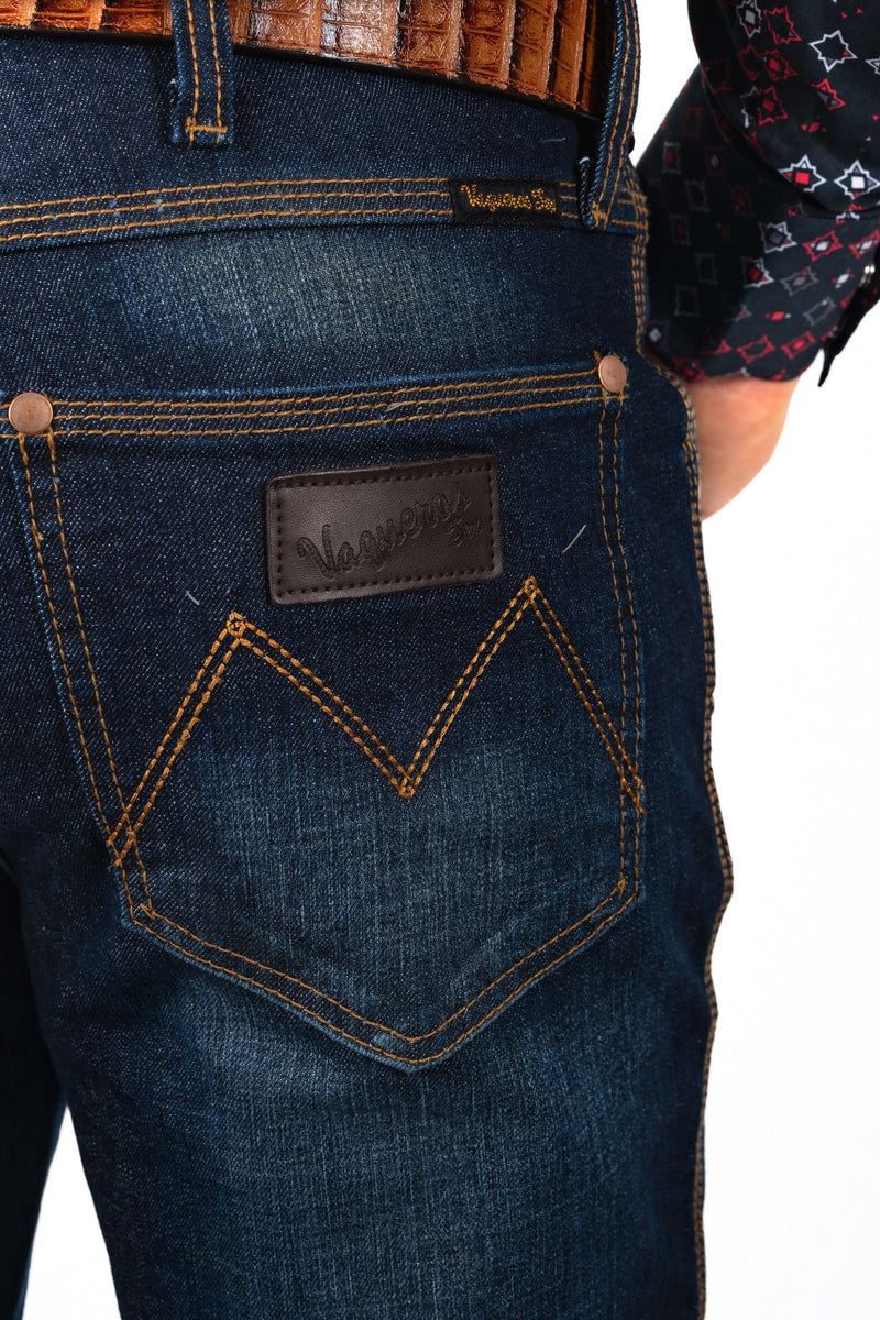 Load image into Gallery viewer, Men Dark Blue Classic Bootcut Premium Jeans
