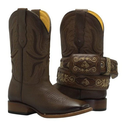 Combo RC095 Rodeo Boot Dark Brown Leather Sole CB16 Belt