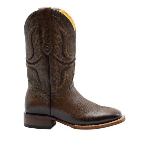 Rodeo Cartie RC095 Combo Brown Men's Western Boots: Square Toe Cowboy & Rodeo Boots in Genuine Leather with  CB16 Belt